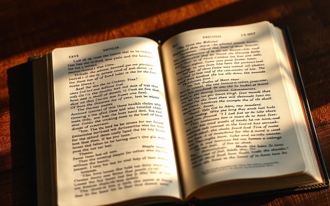 Open Bible with handwritten notes